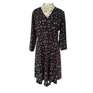 Lark & Ro Long Sleeve Floral Faux Wrap Dress NWT Size 14